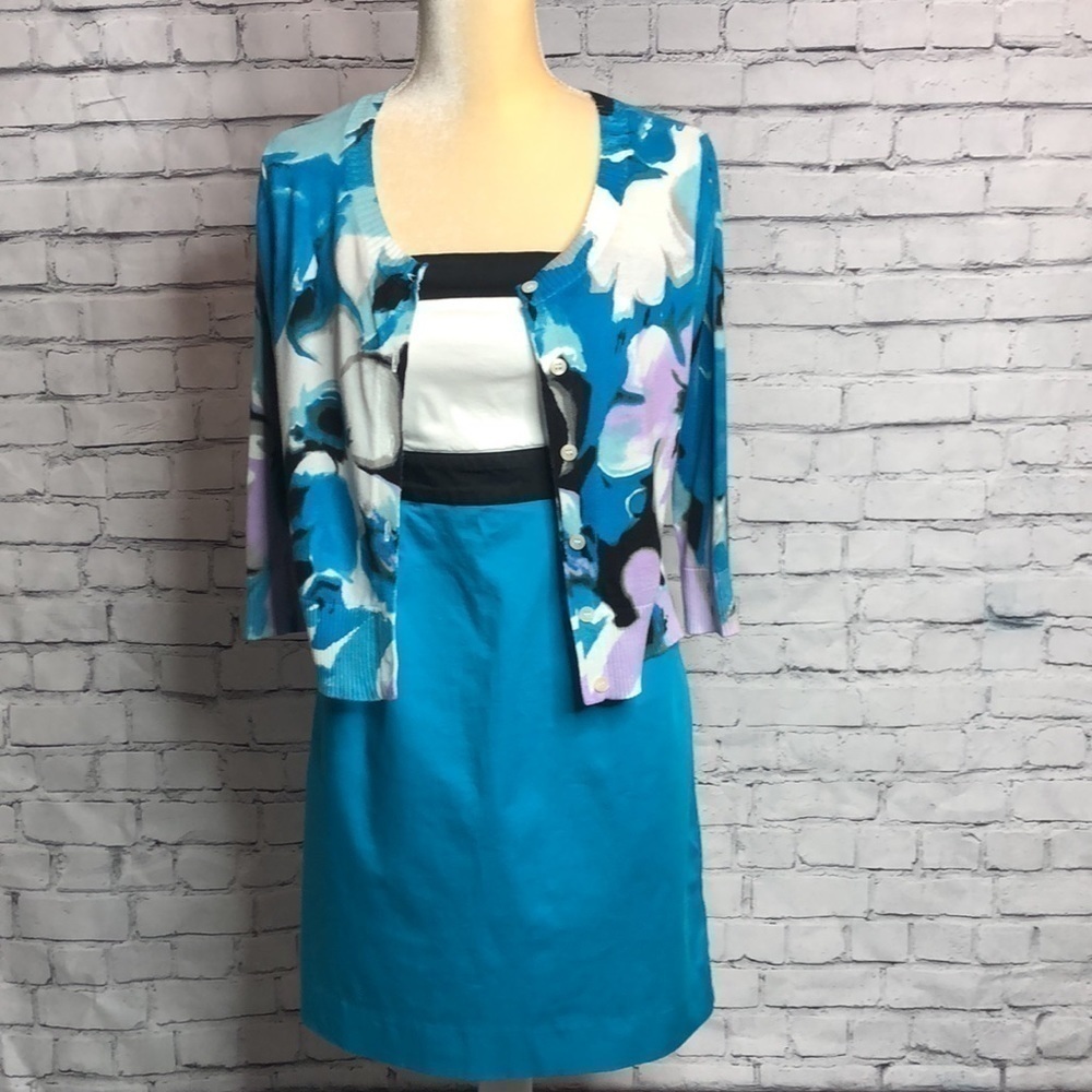 𝅺NEW York & Company Strapless Dress & Sweater Sz 4